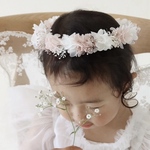 ベビー　キッズ　花冠　~ sakura white~  花かんむり　結婚式　子供用　誕生日　リングガール ピンク　