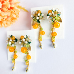 tangerine 蜜柑とお花 ☘ ピアス（サージカルステンレス316L） イヤリング　　柑橘 na-mia