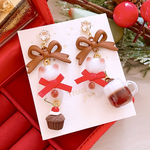 大人可愛いෆ˚* リボン🎀 スイーツ🍰 猫chan/ᐠ. .ᐟ\ Ⳋ ハンドメイド ピアス イヤリング レディース アクセサリー