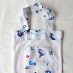 クマの宇宙旅行　こども用浴衣生地とスポーツメッシュの手さげカバン（大）【一点もの】