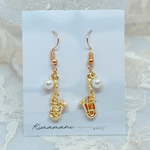 サックスとパールのピアス