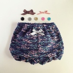 裏地つき  あったかブークレーの ブルマ パンツ（ブルー） ベビーSize80（60・70・90~95 サイズオーダーOK）