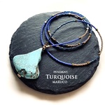 【shiyo5様専用◆御売約】1300→1100　　　NC380-5062ターコイズmagnesite Laugh+BLUE*天然石ロングネックレス　PENDANT 　*送料無料*　　