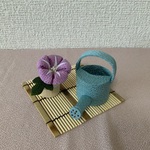 ちりめん細工:一輪の朝顔 、パステルじょうろ(5)
