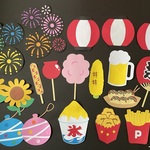 【壁面飾り】７月  ８月  夏祭り　花火大会　縁日　お祭り