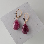 14kgf＊大粒ナチュラルルビー　ピアス