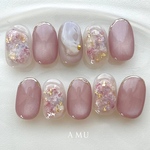 【ランキング入り✨】　petite bouquet💐　ネイルチップ　ウェディングネイル　ブライダルネイル　成人式ネイル　マグネットネイル　ぷくぷくネイル　うるうるネイル　夏ネイル　ピンクネイル