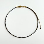 ワンタッチ着脱♪極小2mmブラックスピネルのネックレス　チョーカー　天然石ネックレス　一連ネックレス　ブラックスピネル　華奢ネックレス　スライドネックレス　マグネットネックレス　大人カジュアル　