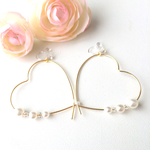 simple pearl heart♡ノンホールピアス