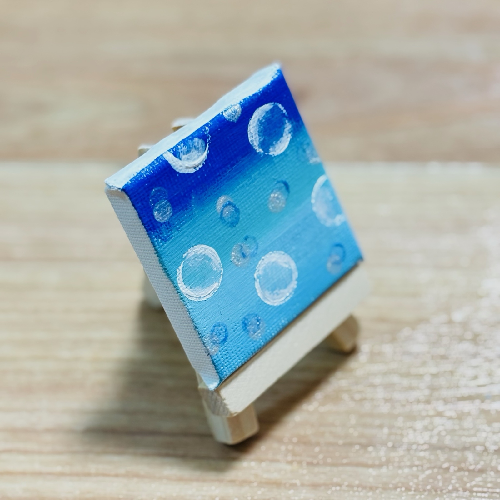 5cm】シャボン玉風 キャンバスアート カラフル アクリル絵の具 ※運気