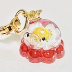 花かんざしの スケルトンレッドたこまるチャーム