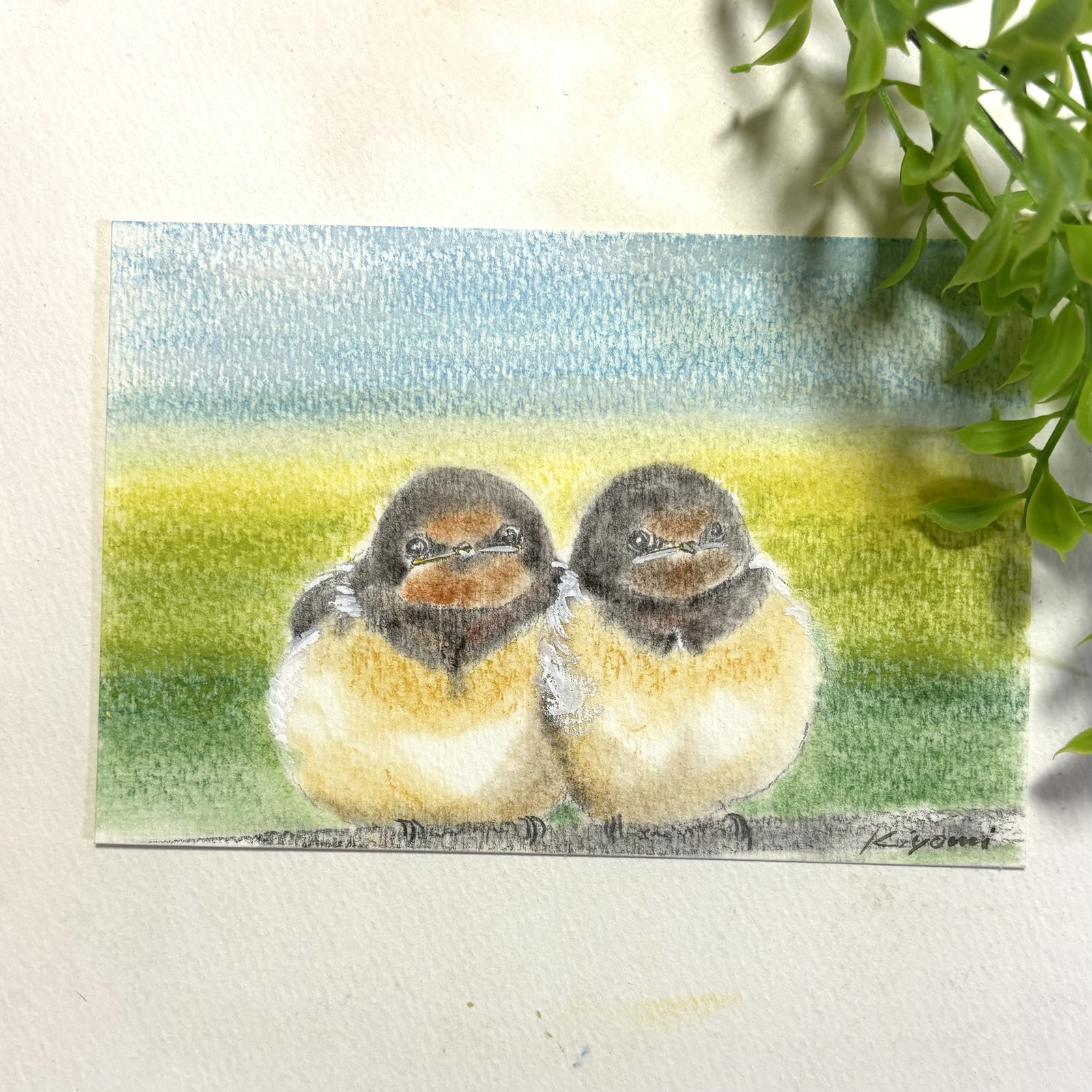 春つばめハンドメイドパステル画絵画アート原画