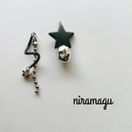 black×silver asymmetry pierce