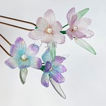 金箔風菖蒲のかんざし　あやめの花　選べる2色