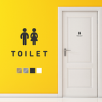 【賃貸でも】TOILET ドア サインステッカー│シンプルアイコン│トイレ ドア用