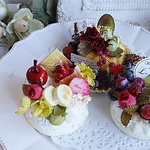 メモスタンド　フラワーケーキ3個セット　フェイクスイーツ　