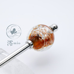 かんざし とんぼ玉 茶色 飴色 ブラウン ヘアアクセサリー まとめ髪 ギフト プレゼント 和装 着物 浴衣 上品 大人 キラキラ