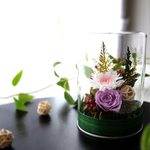 ガラスキャニスター お仏花 ことね菊 【 プリザーブドフラワー 】造花 アートフラワー お悔やみの花 お供え花 フラワーギフト 母の日 枯れない花 開店祝い 新築祝い 誕生日 両親へのプレゼント
