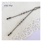 専用ページです‪(ᴗ͈ˬᴗ͈)バーガンディ色SWAROVSKIパールの大人シックなメガネチェーン グラスコード