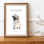 【結婚式 ウェルカムボード】結婚式似顔絵イラスト｜オーダー対応｜結婚式イラスト｜オーダーイラスト｜イラストオーダー｜似顔絵｜おしゃれ｜シンプル｜手書き｜プレゼント