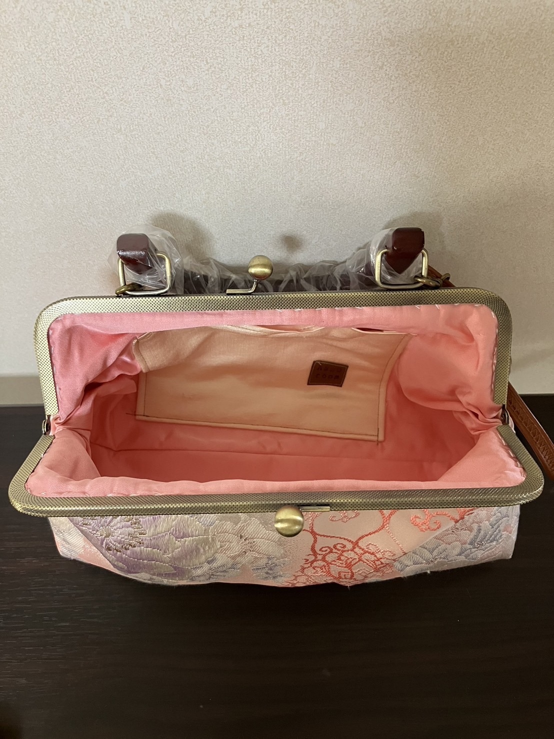 アンズルーム☆2WAY☆着物 帯☆がま口 バッグ☆ハンドバッグ 