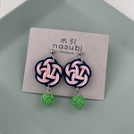 【梅】紺×桜色の梅結び/水引アクセサリー/ピアス/イヤリング