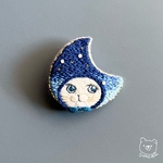 月猫＊刺繍ブローチ