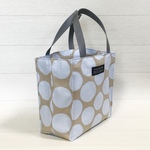 紙袋のようなトートバッグ【北欧調にじみ水玉サックス】