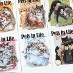【セット売り】萌えペット  猫 犬 動物 ステッカー コラージュ素材 PET シール