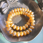 【1連25コセット】JIRI＊IVANA#czech beads#チェコビーズ　donut9✖️6㍉ orange/silver rain