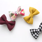 【kids&baby】＊秋色＊mini miniリボンヘアクリップ４点セット・滑止付