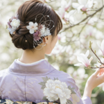 桜とパール水引の髪飾り　SK90　成人式　卒業式　結婚式　振袖　袴　着物