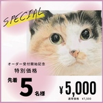 【オーダー受付開始記念キャンペーン】　先着5名様限定特別価格にてオーダーを承ります　ペットの似顔絵　オーダーメイド　ねこ　いぬ　うさぎ　フェレット　鳥
