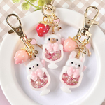 NEW☕️どうぶつのコーヒーフロート　ねこ　シャカシャカミニキーホルダー♡ シャカシャカレジンキーホルダー　　　女の子　プレゼント　コーヒーカラー　バッグチャーム　キーチャーム