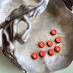 【4コセット】JIRI＊IVANA#czech beads#チェコビーズ　table cut flower8㍉  red/bronze hiＢ内