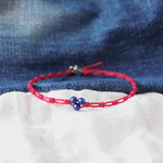 Chain Cord Anklet（ラピスラズリ）-red-