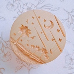 SALE🌺再販⭐︎25mm 星降る夜 シーリングスタンプ ヘッド ヤシの木 月 星