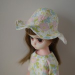 【1/6・21cm22cmドールoutfit】チューリップハット(花柄S)