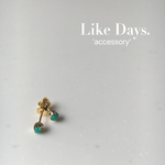 うるっとターコイズカラーのコロンとひと粒・小さなストーンのシンプルピアス