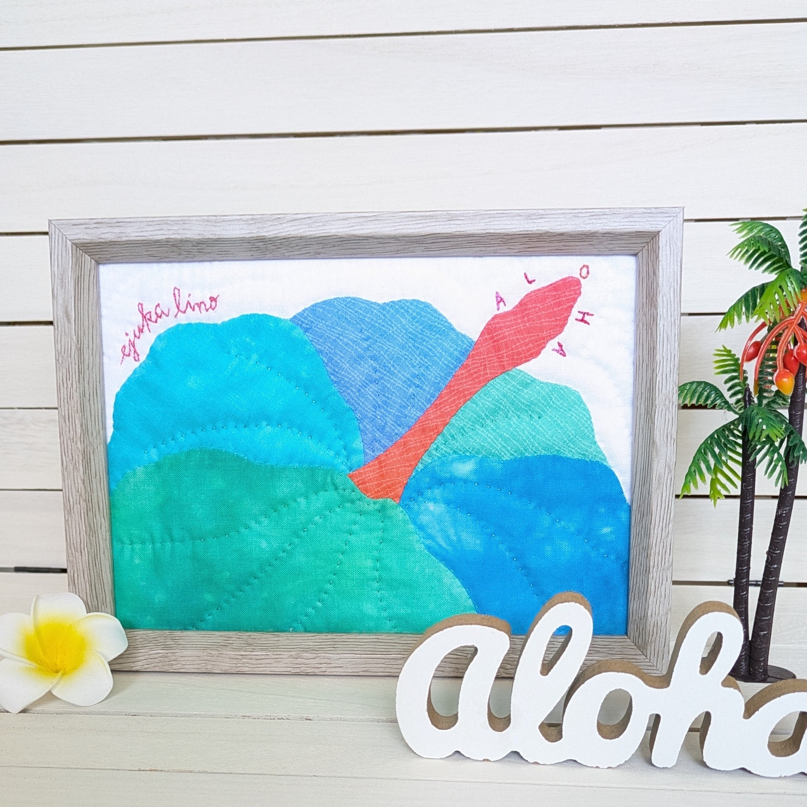 人気が高い ハワイアンキルト《Beach＆ヤシの木🌴》トートバッグ ejuka - ショルダーバッグ
