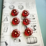【2コセット】#czech beads#チェコビーズ flower wheel17㍉　garnet  red/bronze