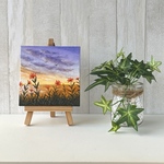 プチキャンバス絵画シリーズ♡アクリル画《原画》  ✴︎  黄昏の花　✴︎