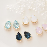 ”for you” 4colors　一粒しずくストーンとminiパール　イヤリング 