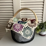 ⭐︎期間限定SALE⭐︎コットン　手編みモチーフカバー、マルチカバー