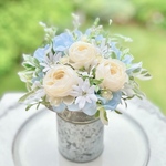 紫陽花の涼しげミルク缶アレンジ