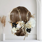 胡蝶蘭　黒　白　ホワイト　ベージュ　成人式　振袖　着物　結婚式　ドレス　和装　洋装　ヘアアレンジ　ヘッドドレス　和玉　髪飾り