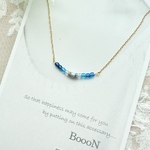 チェコビーズのネックレス・青グラデ