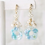 《Summer Blue》青色レジンのピアス/イヤリング