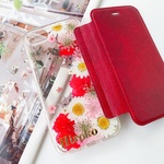 ワインレッド手帳型押し花スマホケース、紫陽花、桜、猫（ねこ）、全機種対応、iPhone16、iPhone16Pro、iPhone16plus、iPhone15、iPhone14Pro、iPhone14