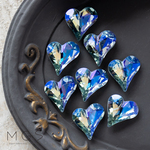 【6個】14mm ビジュー ハート 立体 パーツ P2135